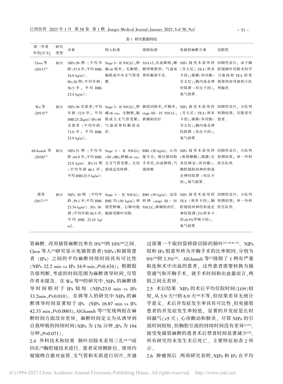对比免插管麻醉与插管麻醉胸...在肺癌中疗效的meta分析_张慧亮.pdf_第3页