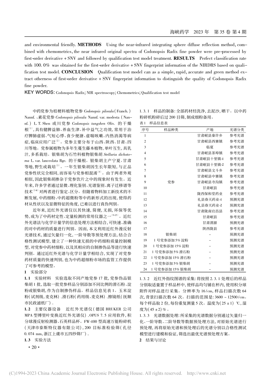 基于近红外光谱结合化学计量学的党参细粉质量控制研究_杨泳琳.pdf_第2页