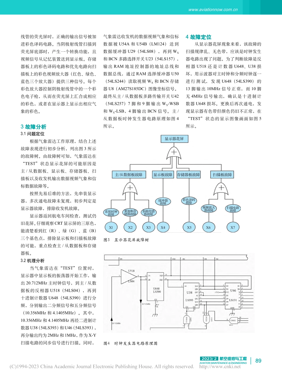 一起彩色气象雷达显示花屏故障的排除_牛犇.pdf_第2页
