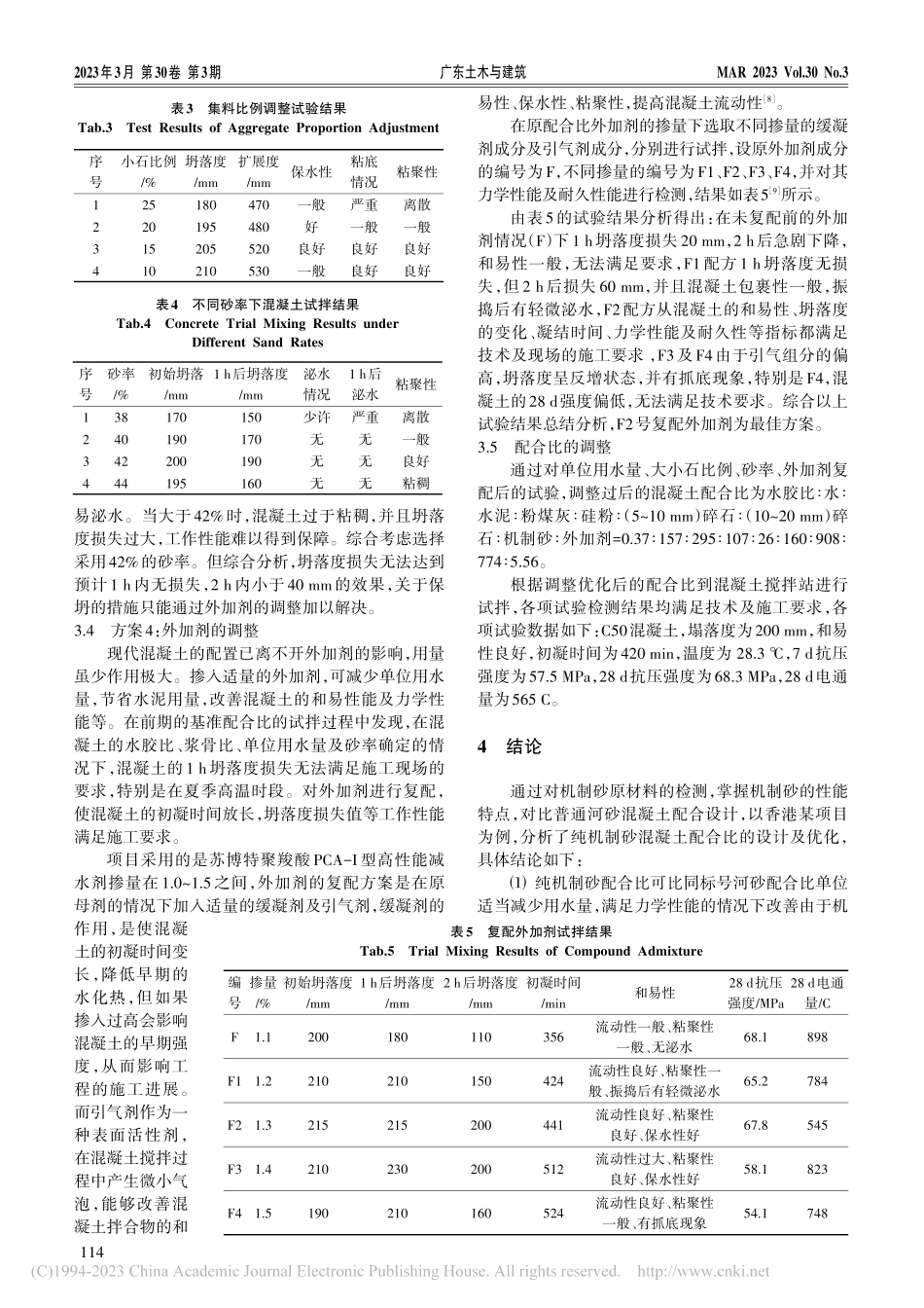 纯机制砂混凝土配合比的设计及优化_张兴.pdf_第3页