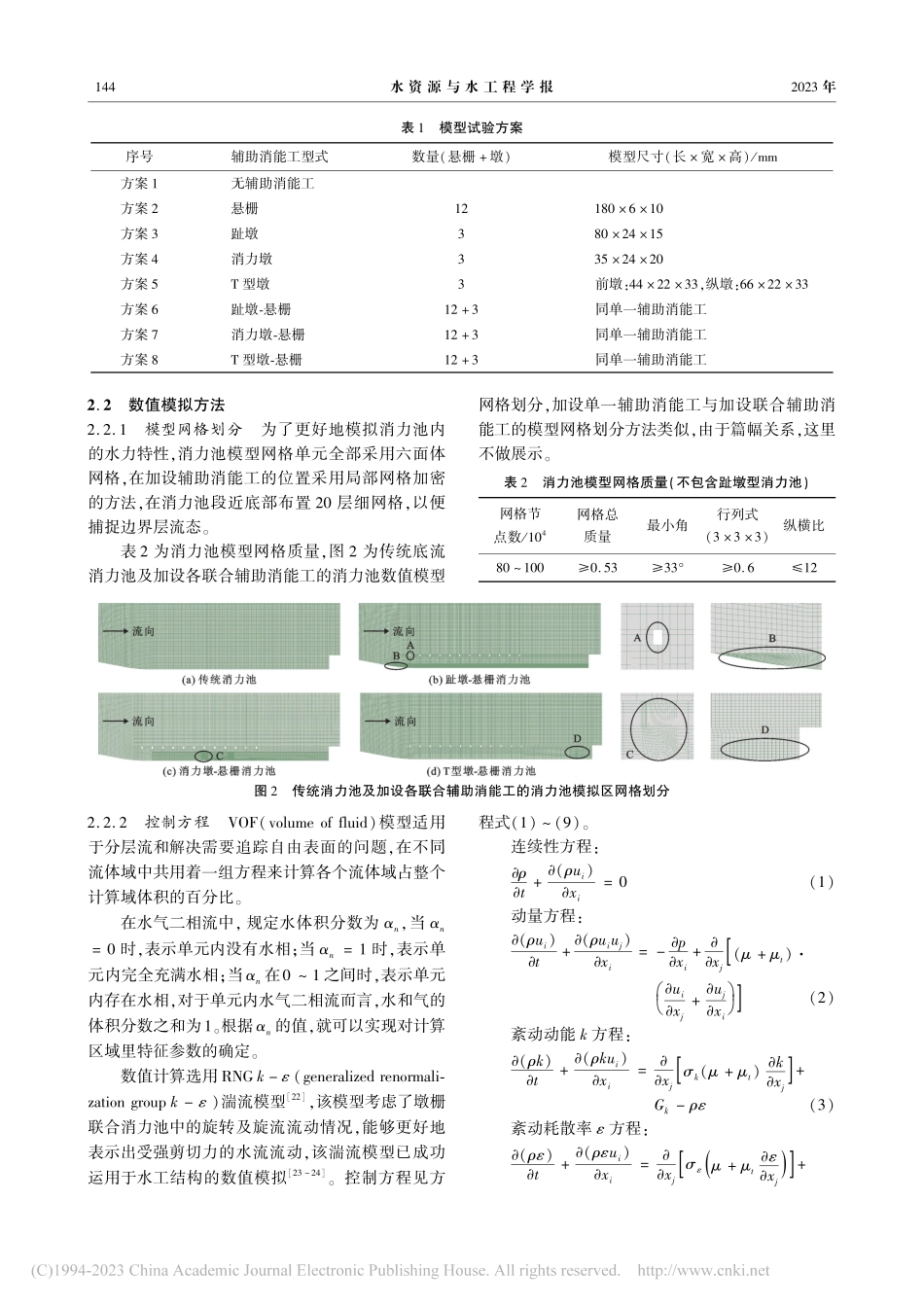 底流消力池墩栅联合消能工水力特性数值模拟研究_周凯.pdf_第3页