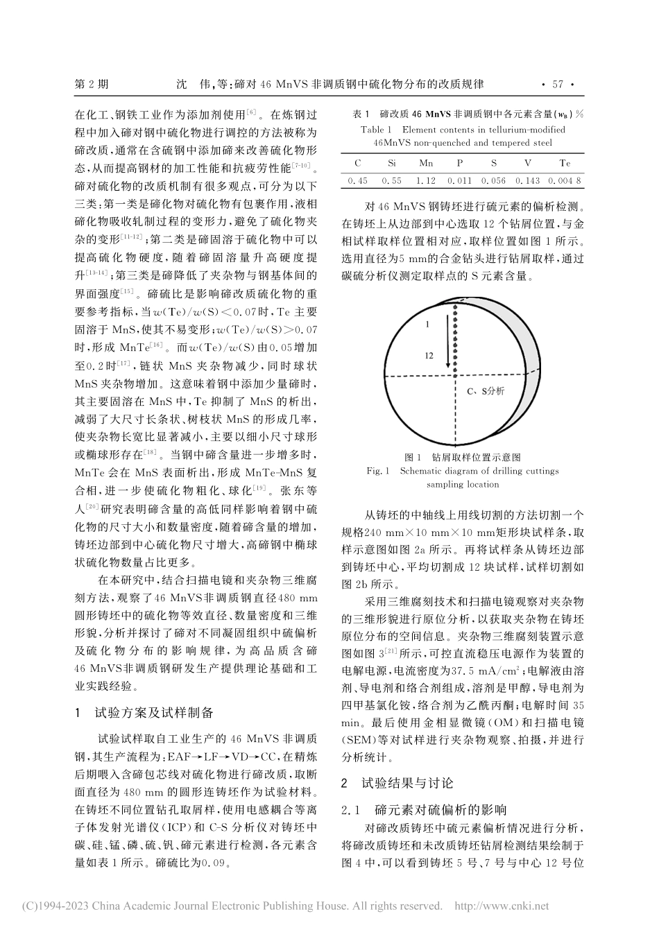 碲对46MnVS非调质钢中硫化物分布的改质规律_沈伟.pdf_第2页