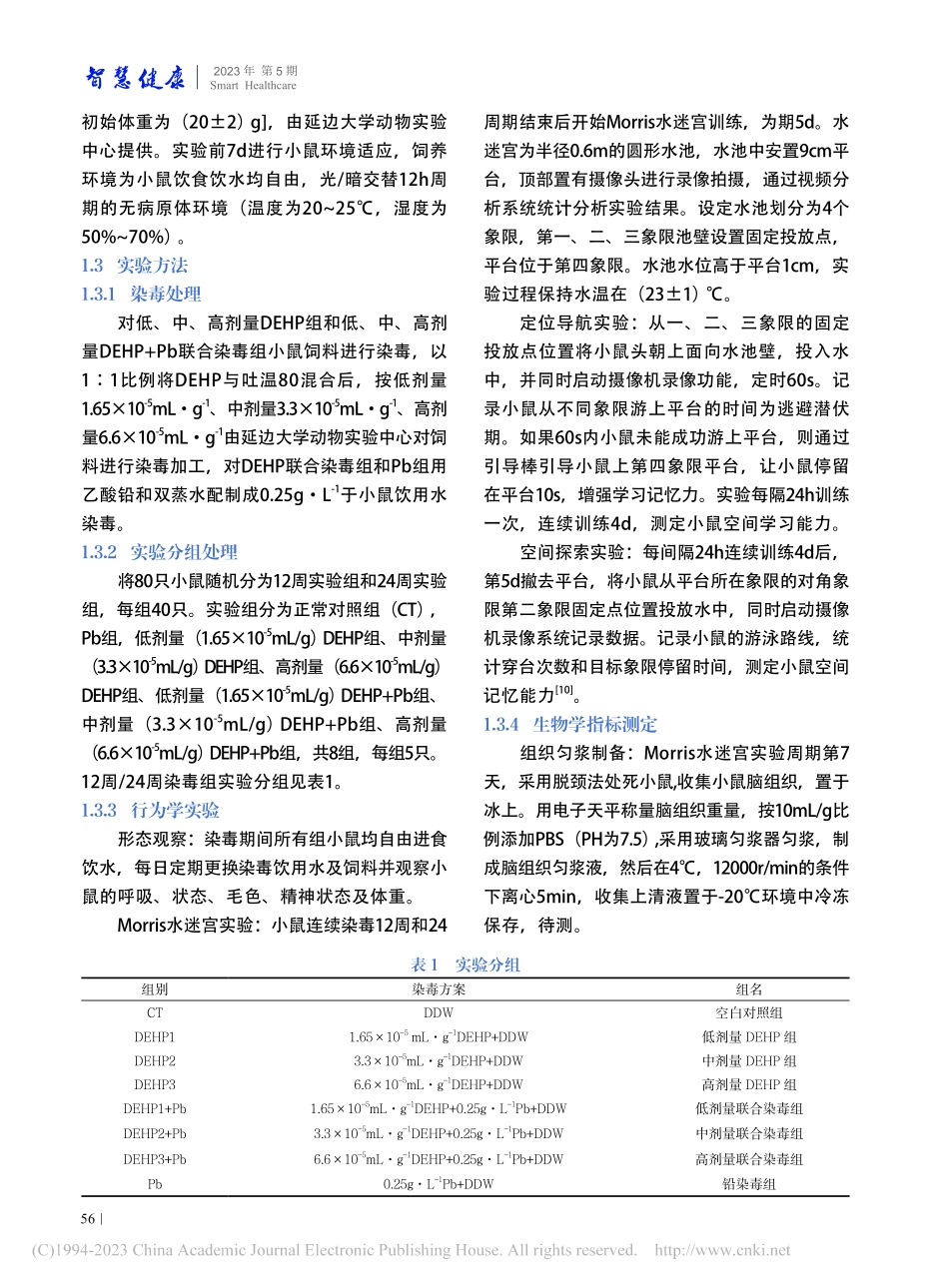 DEHP联合铅慢性染毒对小...能力及APP酶解通路的影响_李奇翰.pdf_第3页