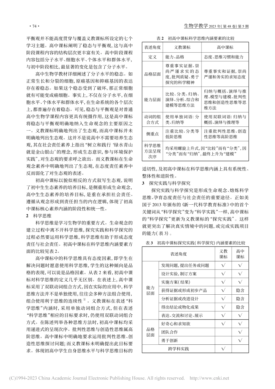初高中生物学新课标中核心素养内涵的分析_李琳.pdf_第2页