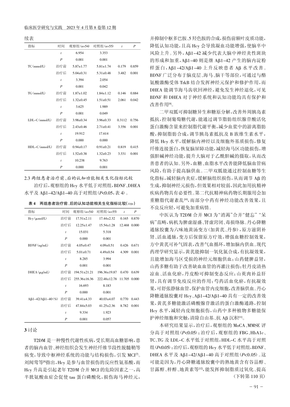 丹心降糖通脉胶囊联合二甲双...轻度认知功能障碍的临床效果_张家林.pdf_第3页