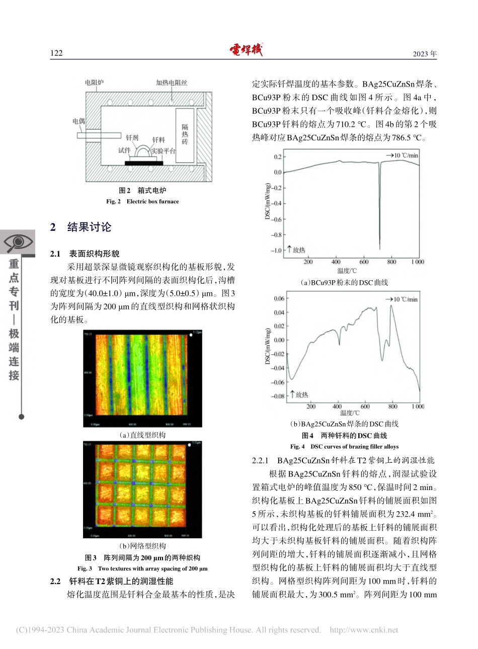 表面织构化对铜基钎料润湿流铺的影响研究_杨洋.pdf_第3页