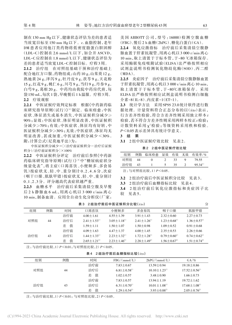 地红方治疗阴虚血瘀型老年2型糖尿病43例_林姿.pdf_第2页