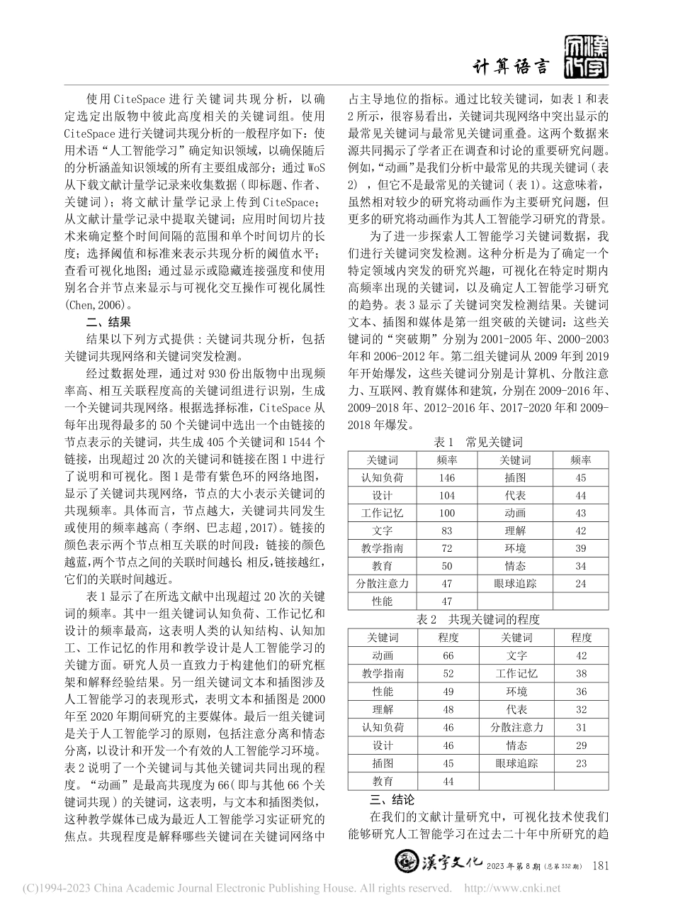 2000-2020年人工智...基于Citespace分析_汤园玲.pdf_第2页