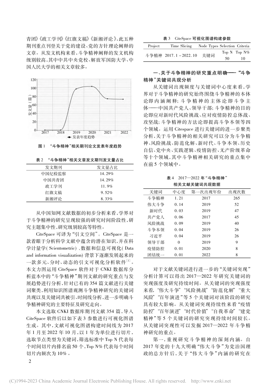 从斗争精神研究的重点、趋势...space的关键词图谱分析_丁瑞雪.pdf_第2页
