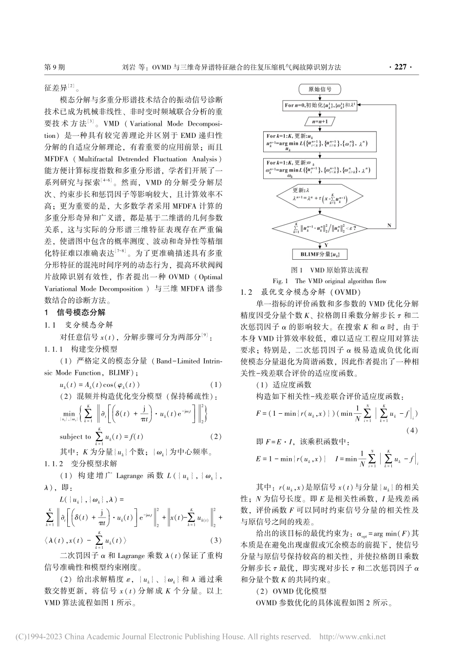 OVMD与三维奇异谱特征融...往复压缩机气阀故障识别方法_刘岩.pdf_第2页