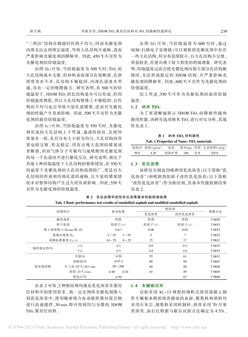 3DOM_TiO_2雾封层...料对NO_x的降解性能研究_李新舟.pdf_第3页
