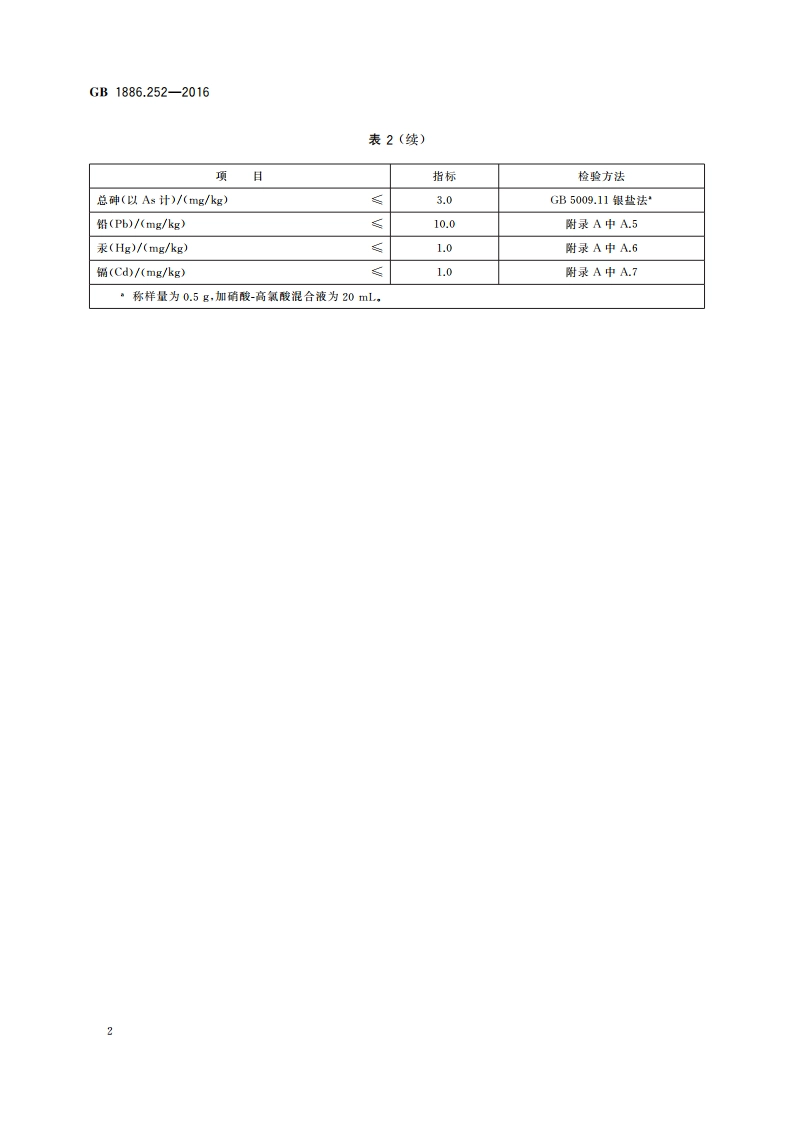 食品安全国家标准 食品添加剂 氧化铁红 GB 1886.252-2016.pdf_第3页