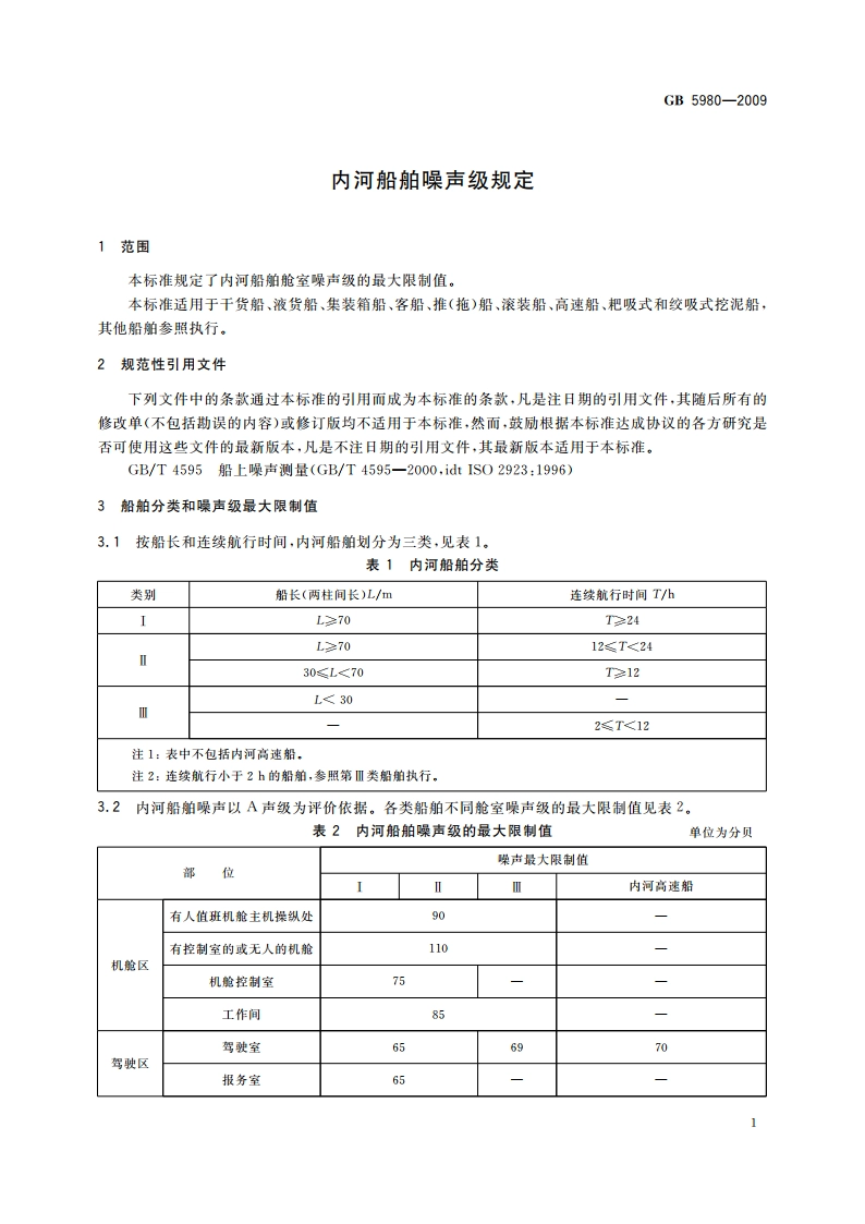 内河船舶噪声级规定 GB 5980-2009.pdf_第3页