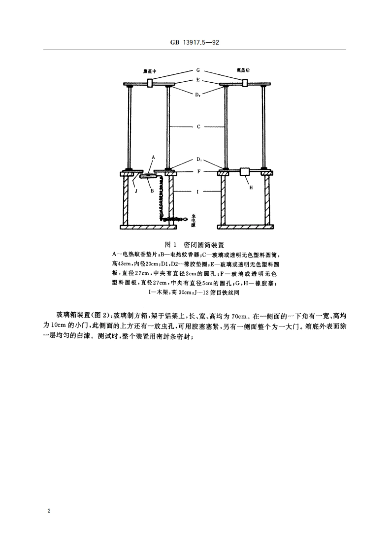 农药登记卫生用杀虫剂室内药效试验方法 电热片蚊香的室内药效测定方法 GB 13917.5-1992.pdf_第3页