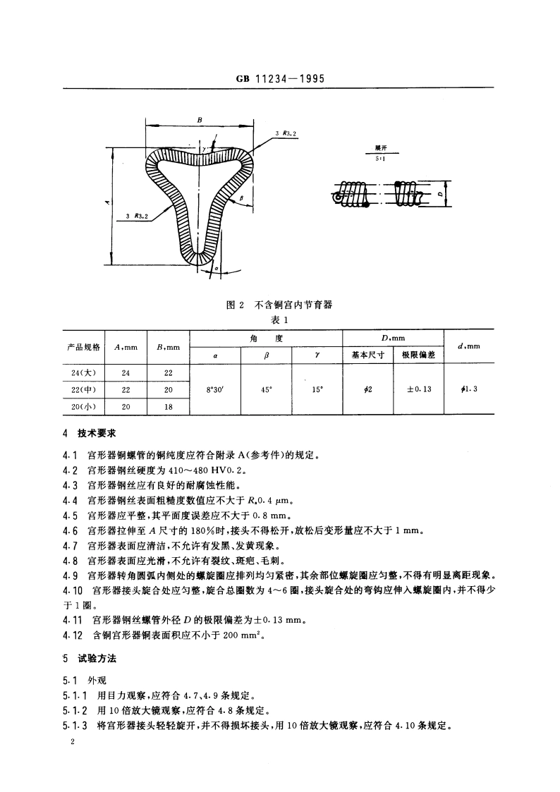 宫腔形宫内节育器 GB 11234-1995.pdf_第3页