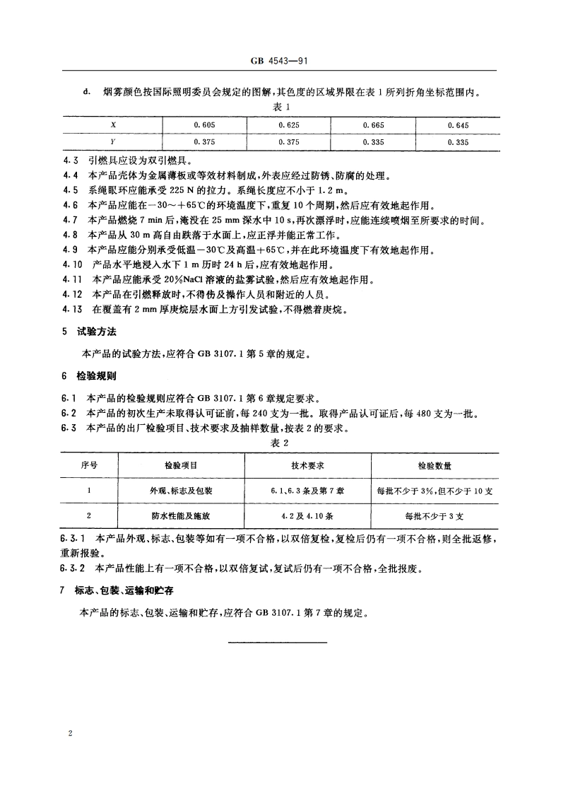 救生圈用橙色烟雾信号 GB 4543-1991.pdf_第3页