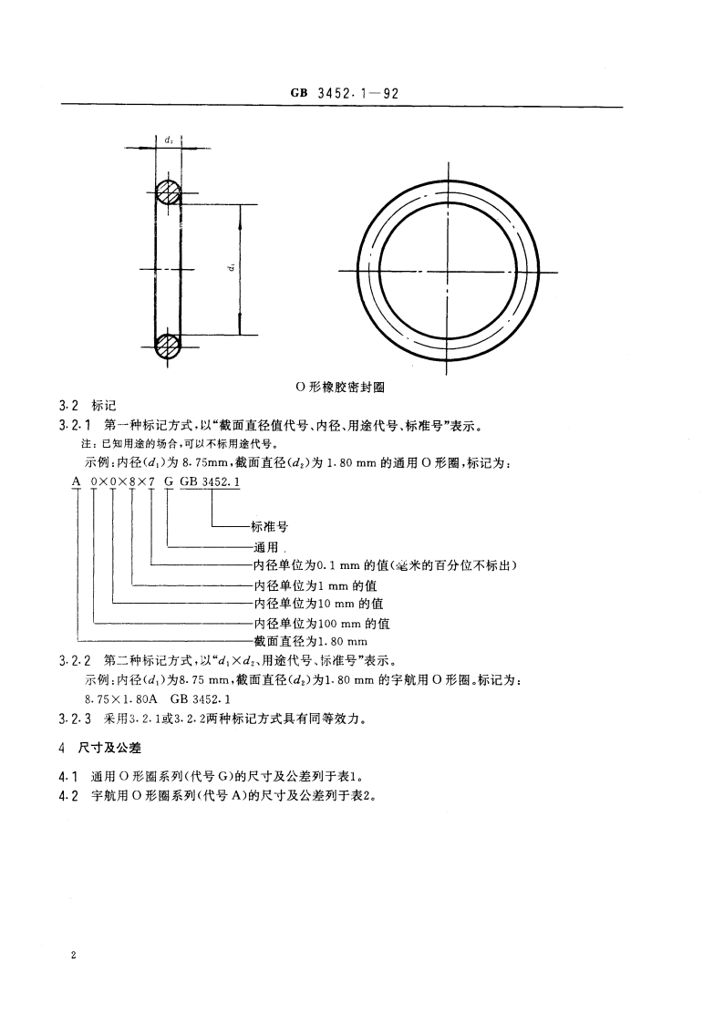 液压气动用O形橡胶密封圈尺寸系列及公差 GB 3452.1-1992.pdf_第3页