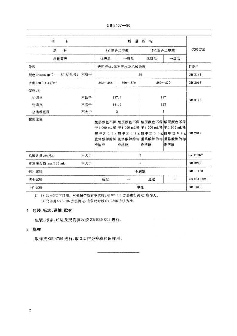 石油混合二甲苯 GB 3407-1990.pdf_第3页