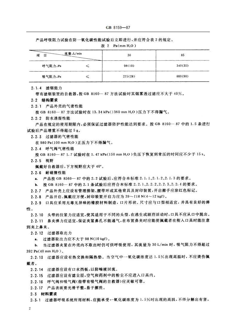 矿用一氧化碳过滤式自救器 GB 8159-1987.pdf_第3页