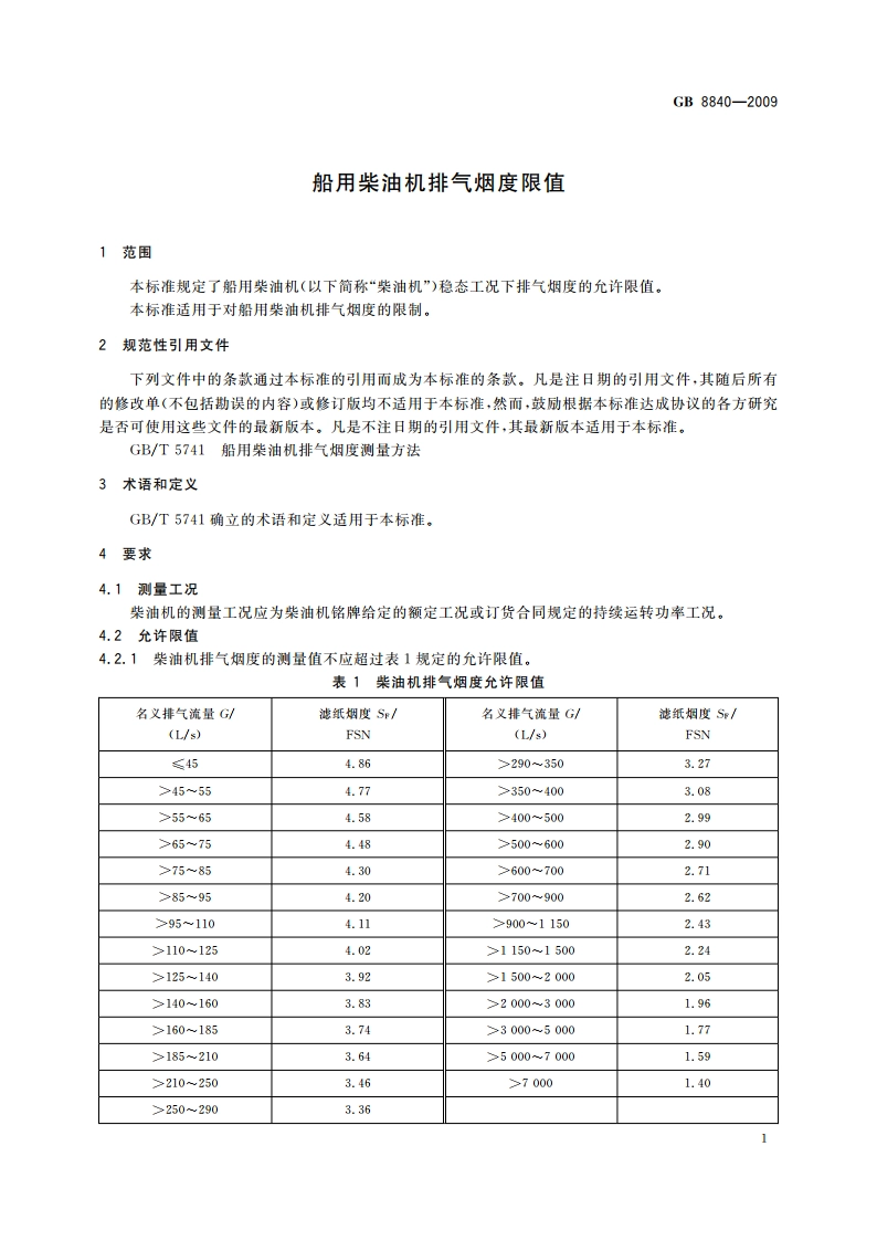 船用柴油机排气烟度限值 GB 8840-2009.pdf_第3页