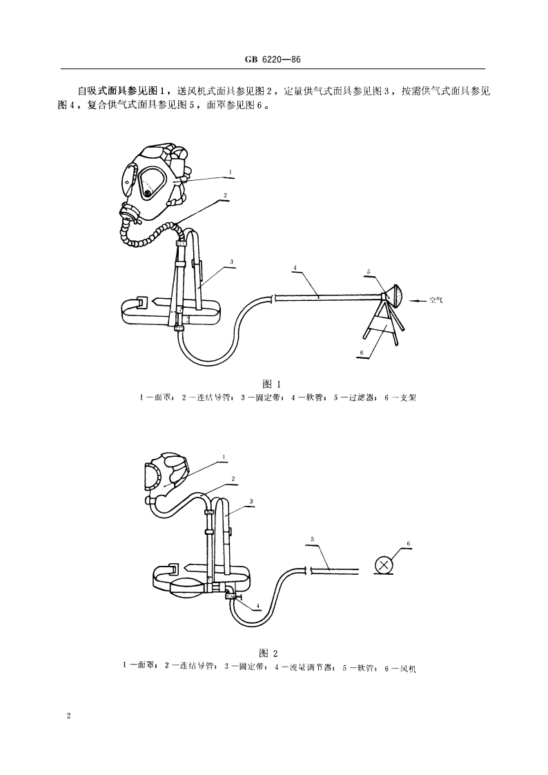 长管面具 GB 6220-1986.pdf_第3页