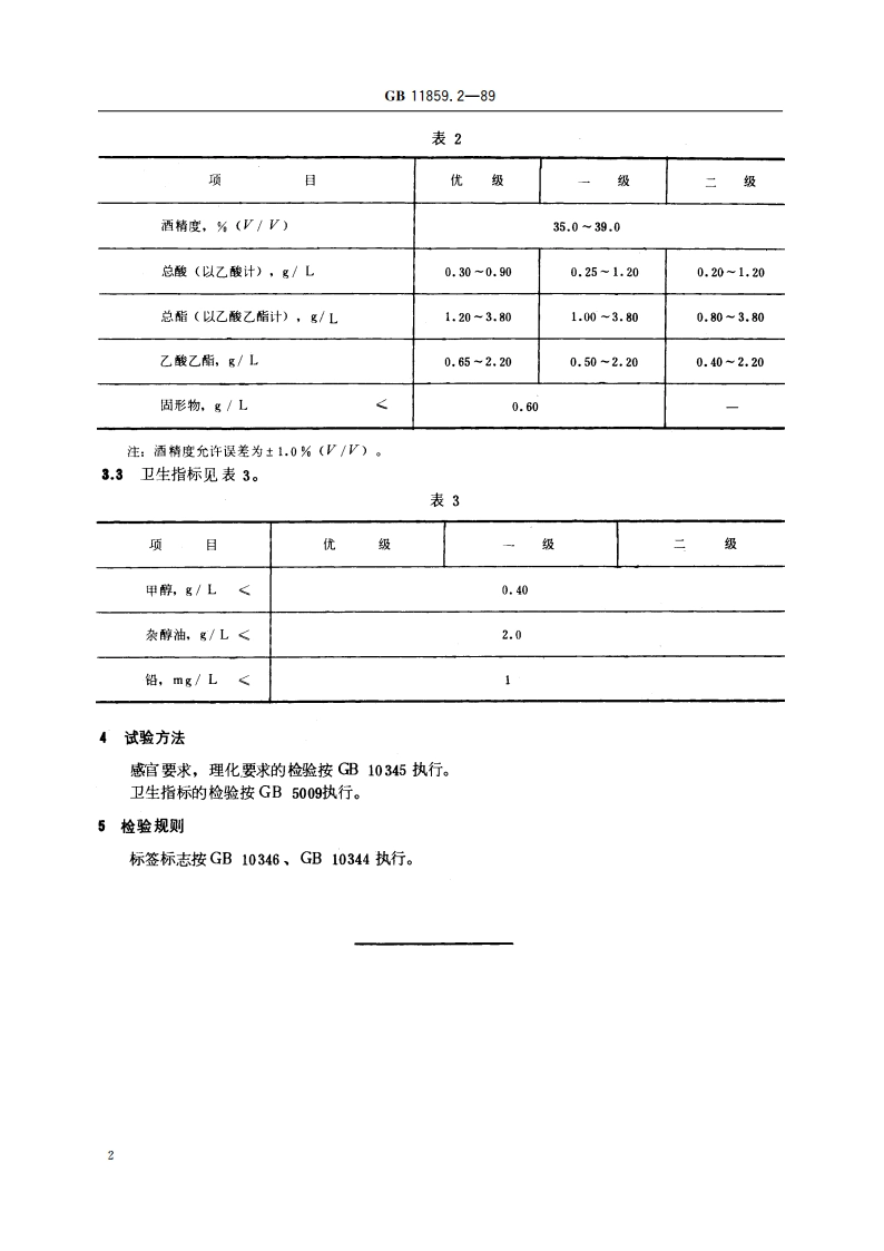 低度清香型白酒 GBT 11859.2-1989.pdf_第3页