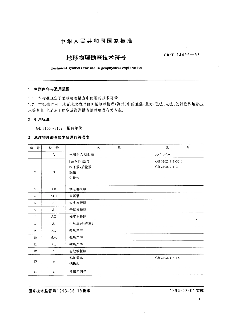地球物理勘查技术符号 GBT 14499-1993.pdf_第3页