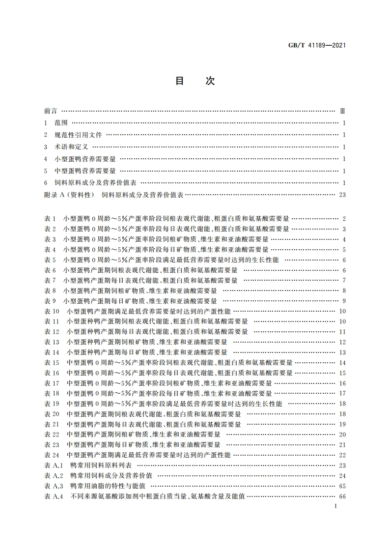 蛋鸭营养需要量 GBT 41189-2021.pdf_第2页