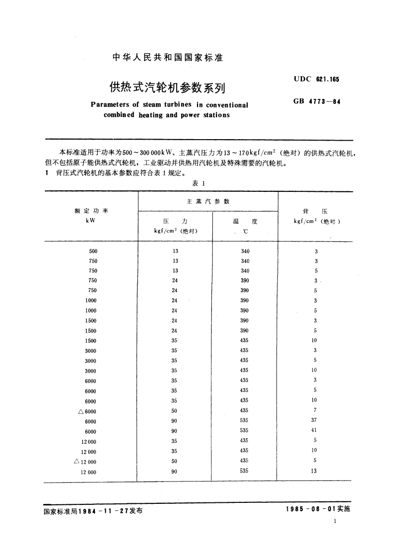供热式汽轮机参数系列 GBT 4773-1984.pdf_第3页