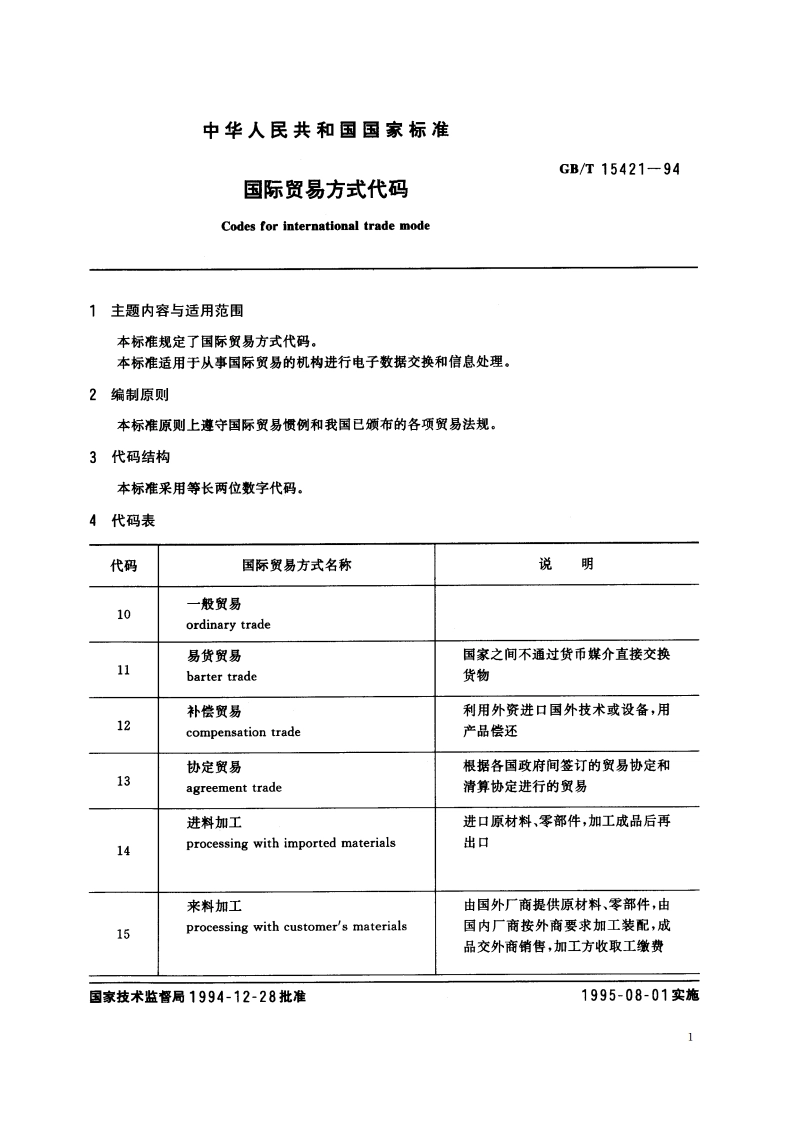 国际贸易方式代码 GBT 15421-1994.pdf_第2页