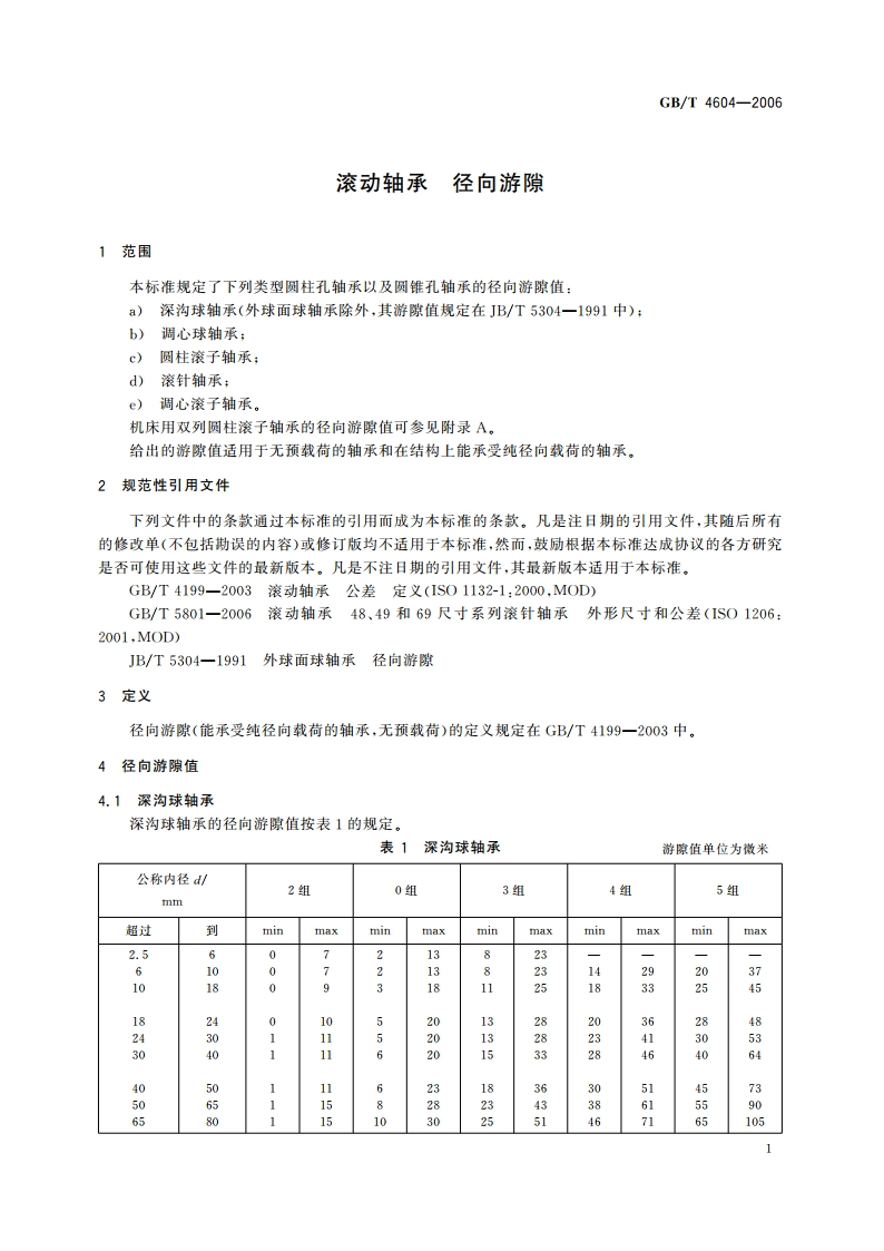 滚动轴承 径向游隙 GBT 4604-2006.pdf_第3页