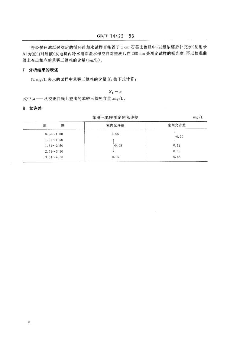 锅炉用水和冷却水分析方法 苯骈三氮唑的测定 紫外分光光度法 GBT 14422-1993.pdf_第3页