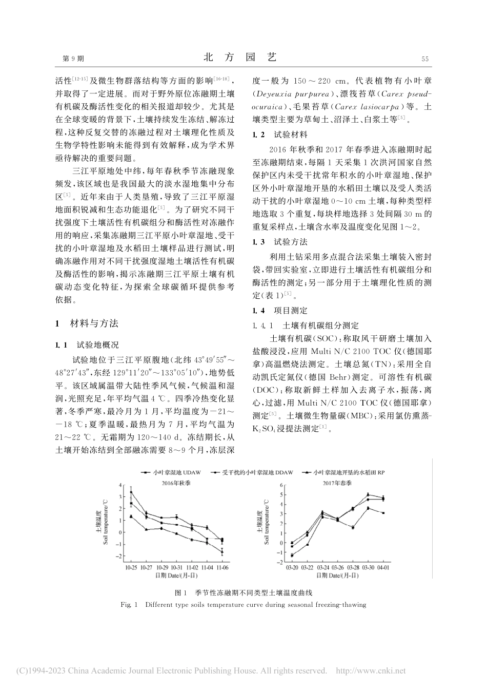 不同干扰强度下三江平原湿地...碳及酶活性对冻融作用的响应_孟遥.pdf_第2页