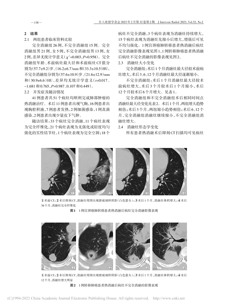 肺肿瘤热消融治疗的CT影像演变与疗效评价_杨虹.pdf_第3页