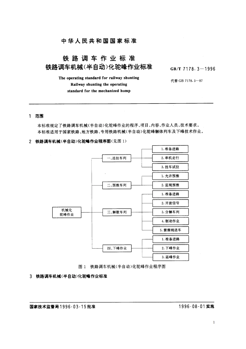 铁路调车作业标准 铁路调车机械(半自动)化驼峰作业标准 GBT 7178.3-1996.pdf_第2页
