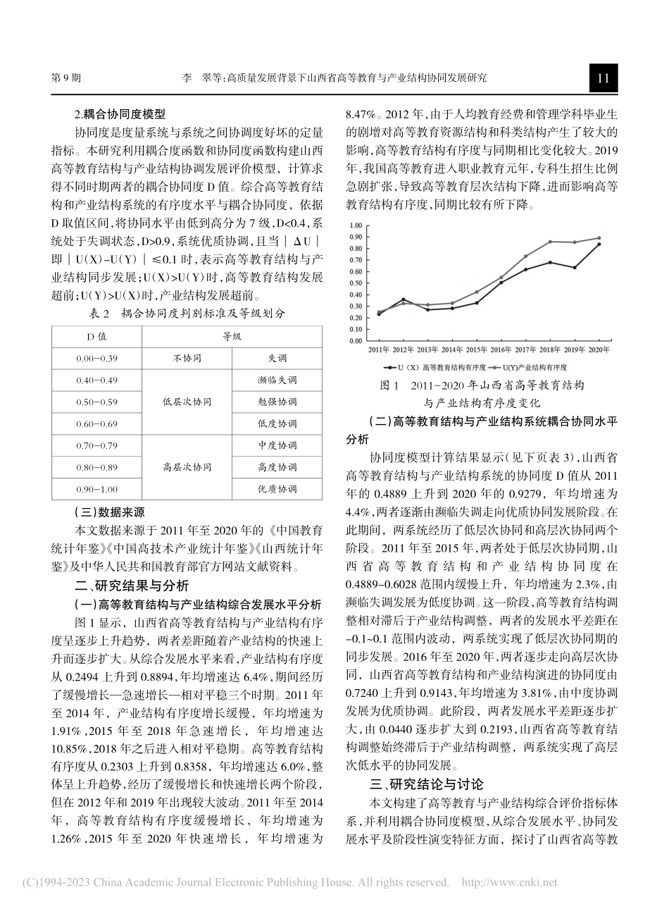 高质量发展背景下山西省高等教育与产业结构协同发展研究_李翠.pdf_第3页