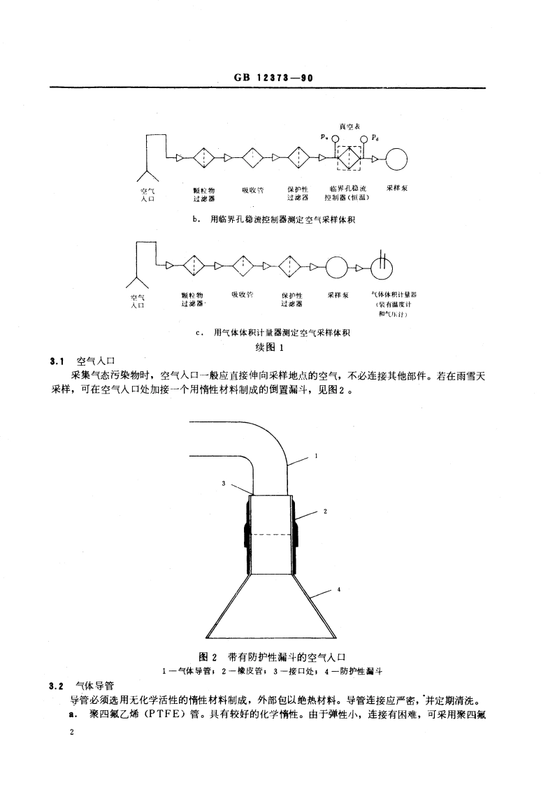 居住区大气中气态污染物液体吸收法的标准采样装置 GBT 12373-1990.pdf_第3页
