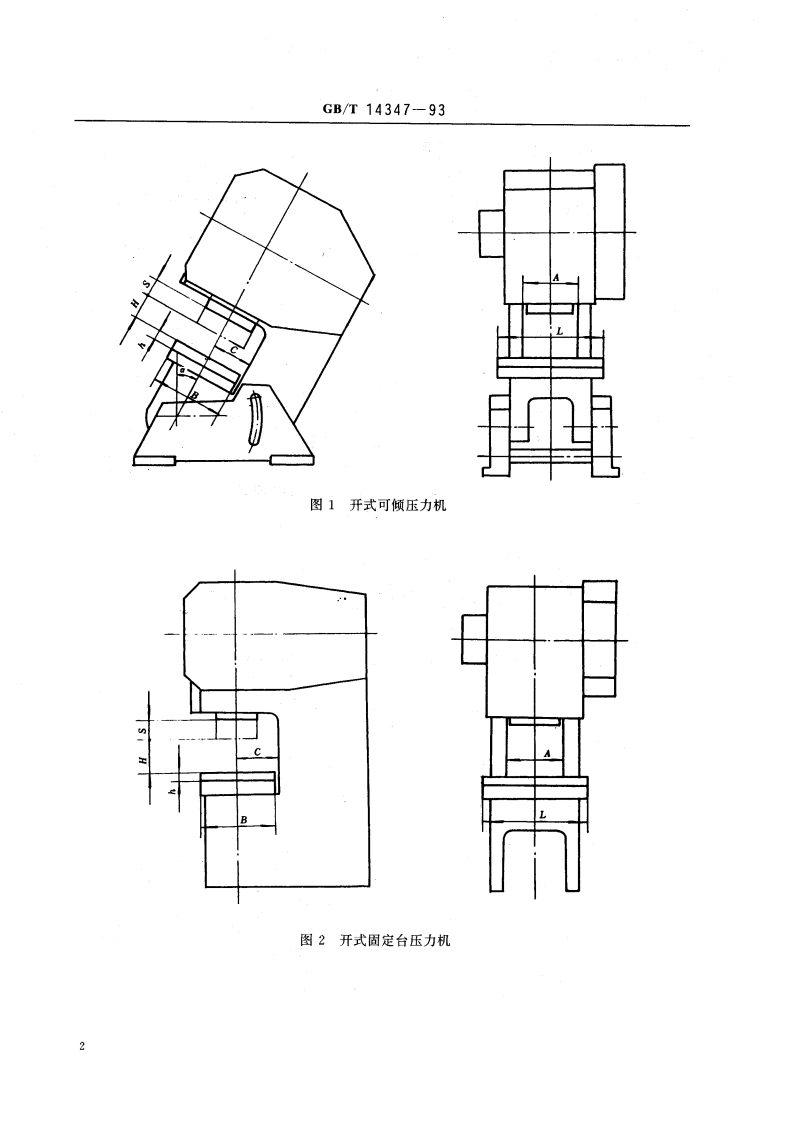 开式压力机 型式与基本参数 GBT 14347-1993.pdf_第3页