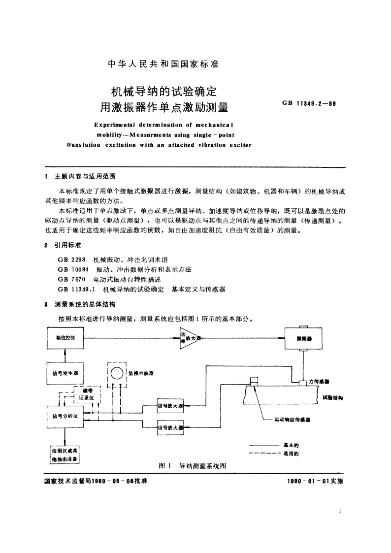 机械导纳的试验确定 用激振器作单点激励测量 GBT 11349.2-1989.pdf_第2页