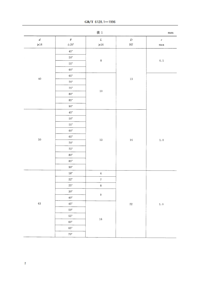 角度铣刀 第1部分：单角铣刀的型式和尺寸 GBT 6128.1-1996.pdf_第3页