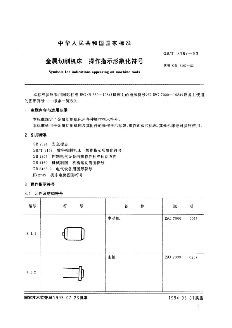金属切削机床 操作指示形象化符号 GBT 3167-1993.pdf_第3页