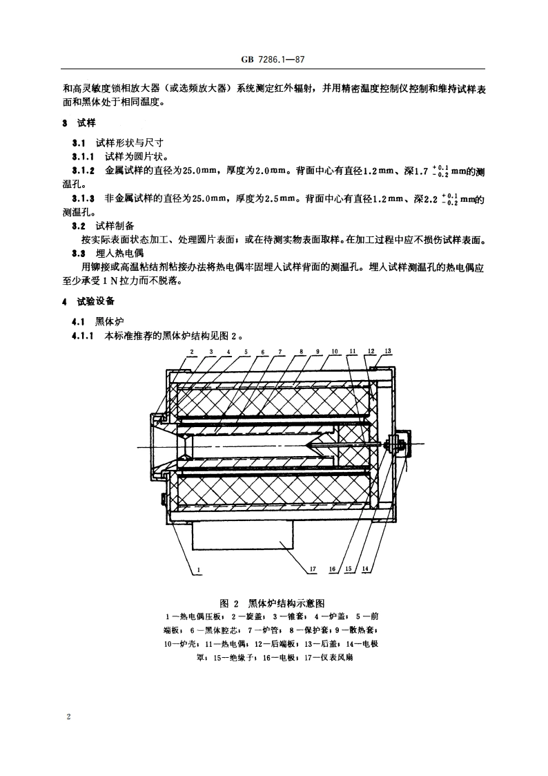 金属与非金属材料全法向发射率试验方法 GBT 7286.1-1987.pdf_第3页