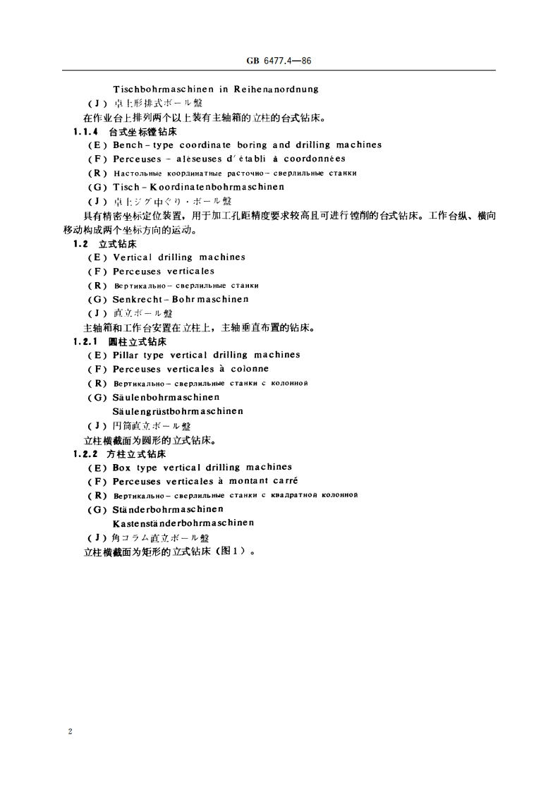 金属切削机床术语 钻床 GBT 6477.4-1986.pdf_第3页