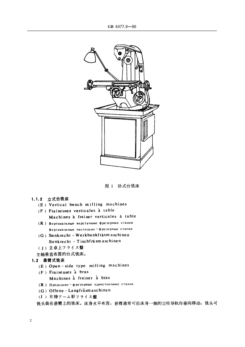 金属切削机床术语 铣床 GBT 6477.9-1986.pdf_第3页