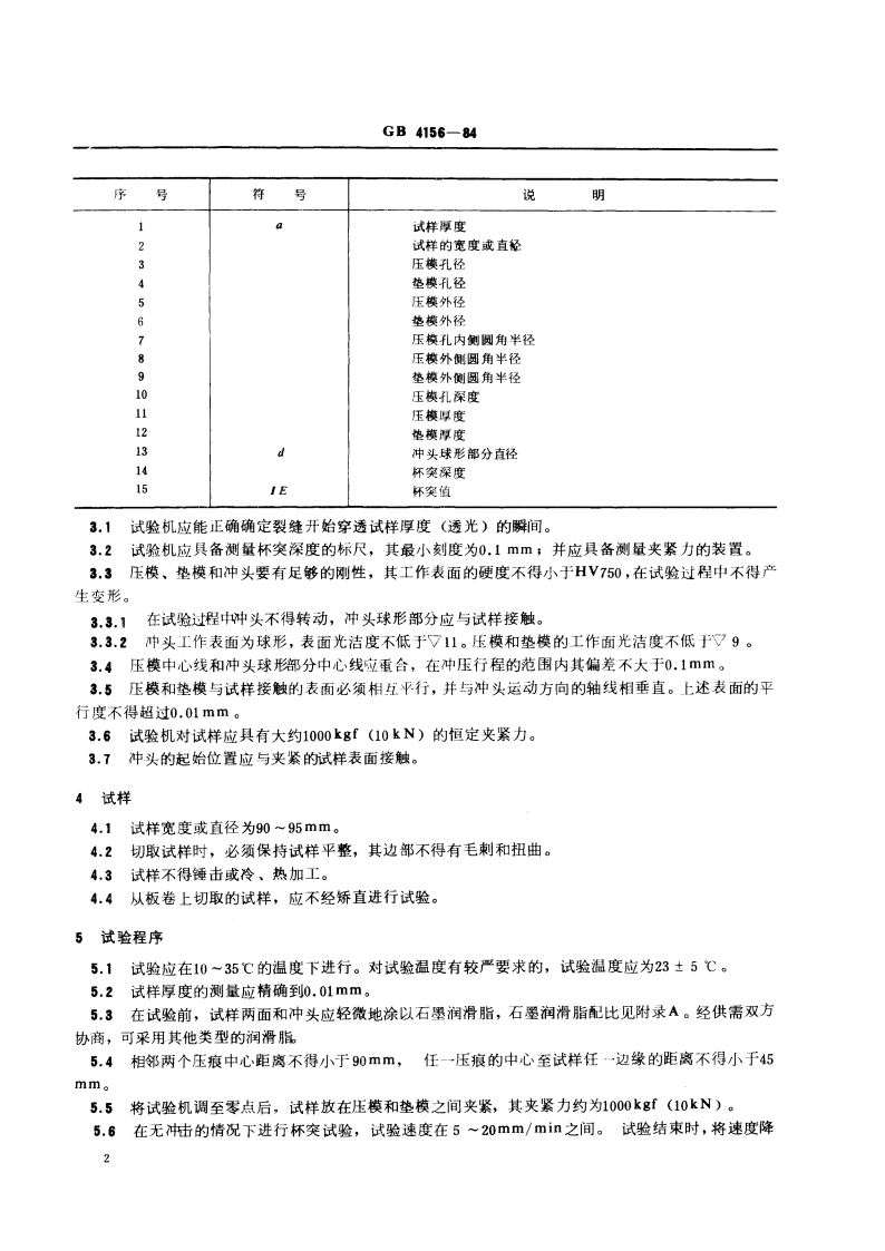 金属杯突试验方法(厚度0.2～2mm) GBT 4156-1984.pdf_第3页