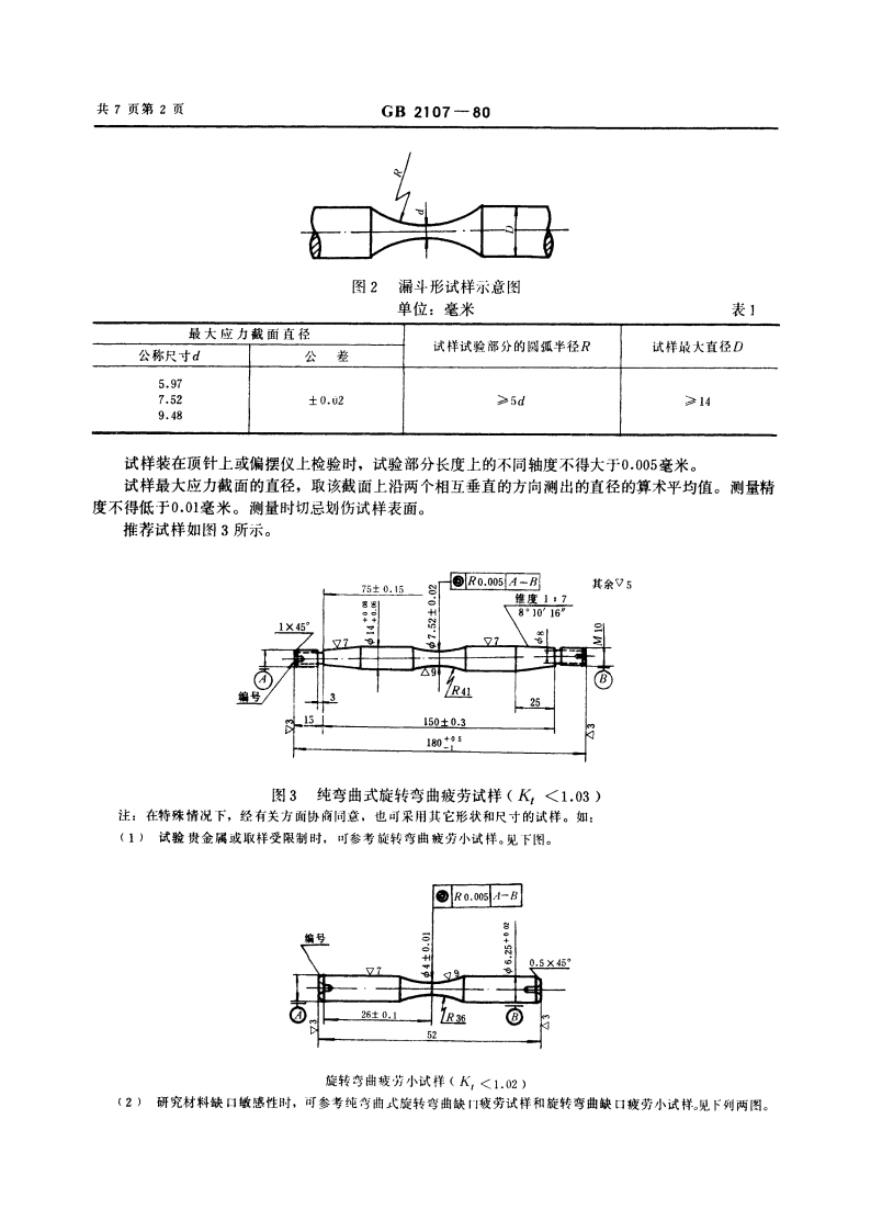 金属高温旋转弯曲疲劳试验方法 GBT 2107-1980.pdf_第3页