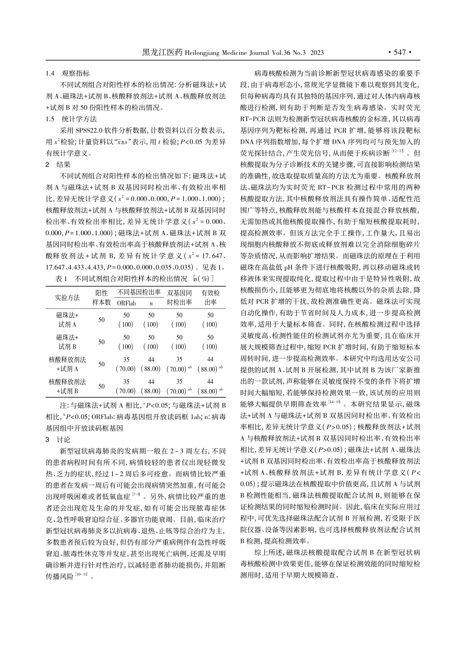不同提取方法和检测试剂在新...毒核酸检测中的应用效果评价_付艳群.pdf_第3页