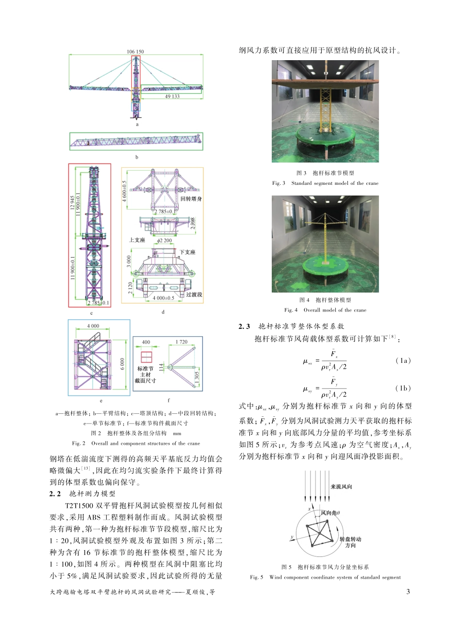 大跨越输电塔双平臂抱杆的风洞试验研究_夏顺俊.pdf_第3页