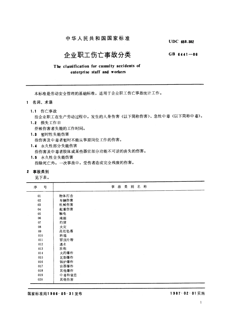 企业职工伤亡事故分类 GBT 6441-1986.pdf_第2页