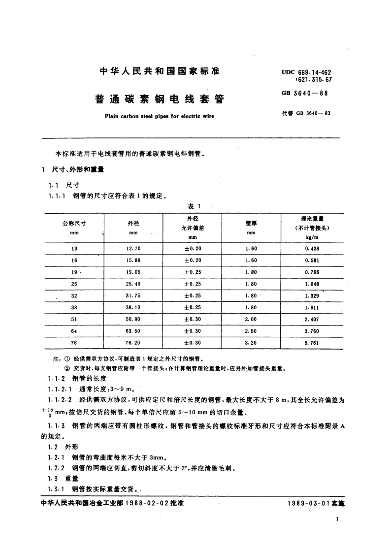 普通碳素钢电线套管 GBT 3640-1988.pdf_第3页